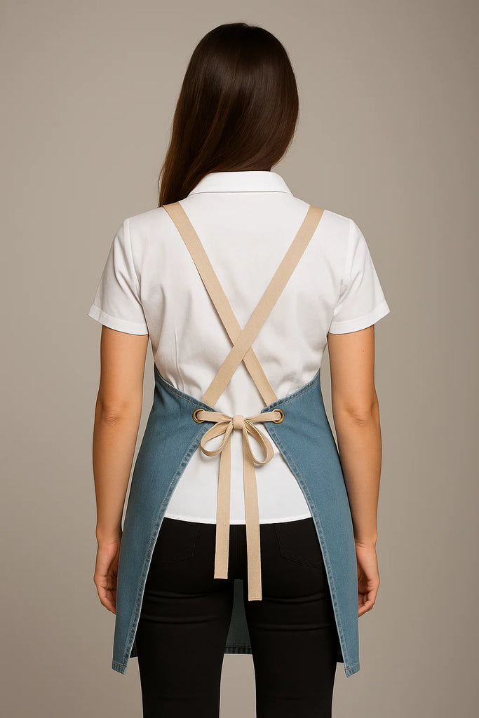 Bondi Denim stone / Beige straps - Ace Chef Apparels