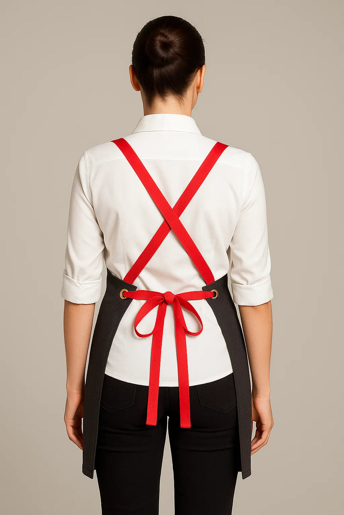 Bondi Charcoal grey / Red straps - Ace Chef Apparels