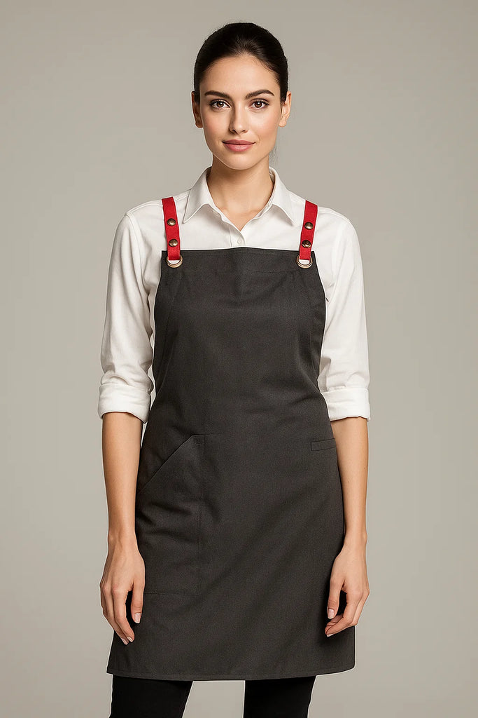 Bondi Charcoal grey / Red straps - Ace Chef Apparels