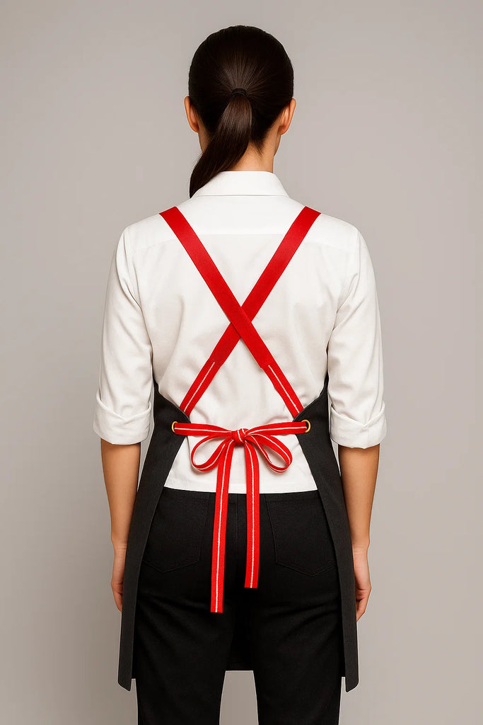 Bondi Charcoal grey / Red leather dual tone - Ace Chef Apparels