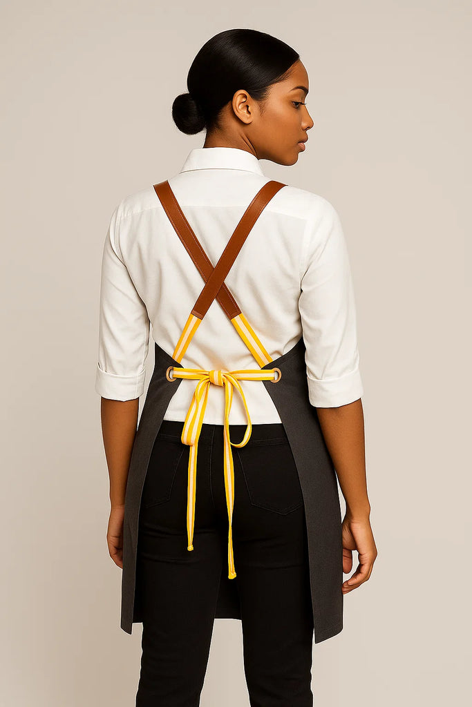 Bondi Charcoal grey / Tan with yellow dual tone - Ace Chef Apparels