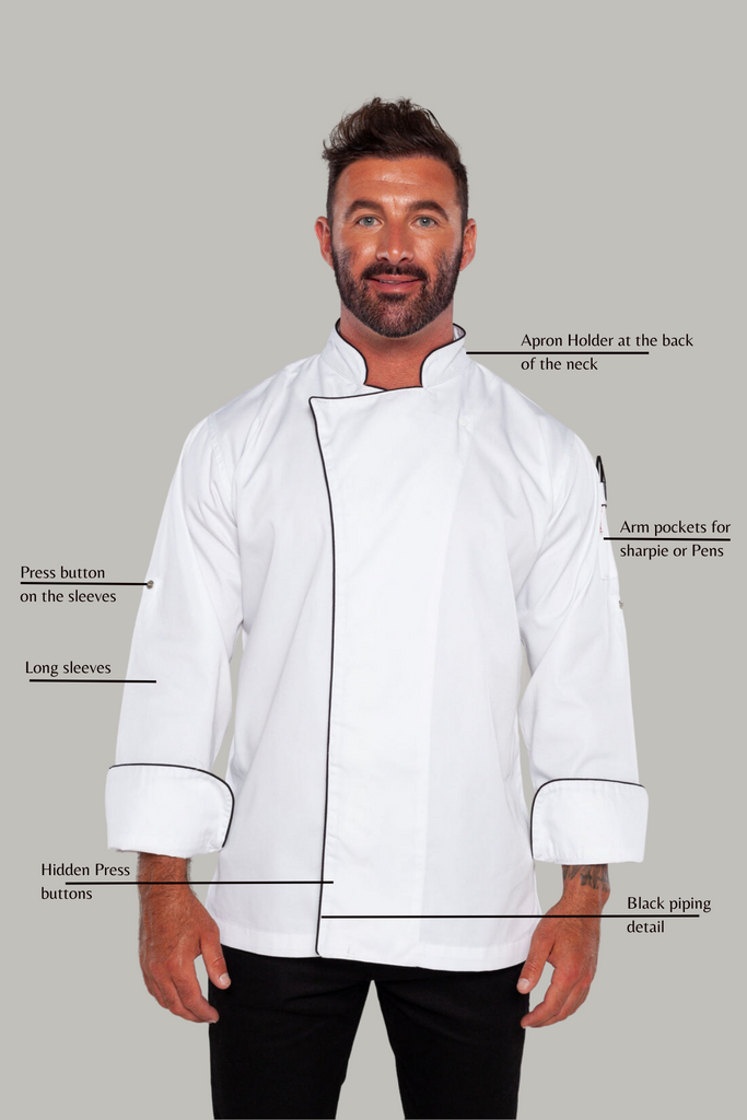 Cove Executive white chef jacket No Coolvent - Ace Chef Apparels