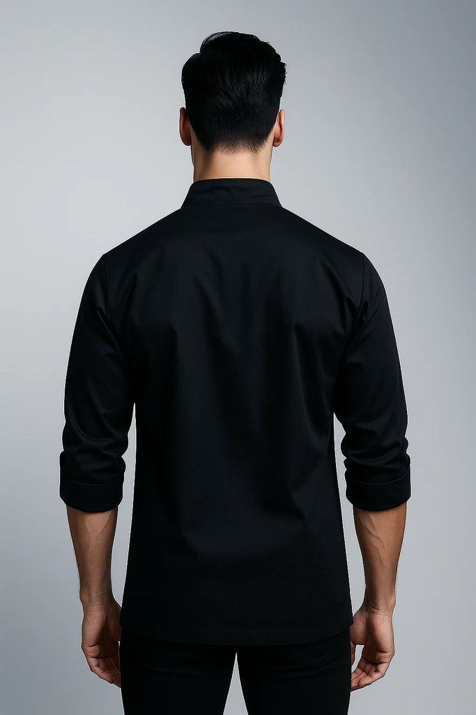Generic Black Chef jackets Long sleeve - Ace Chef Apparels