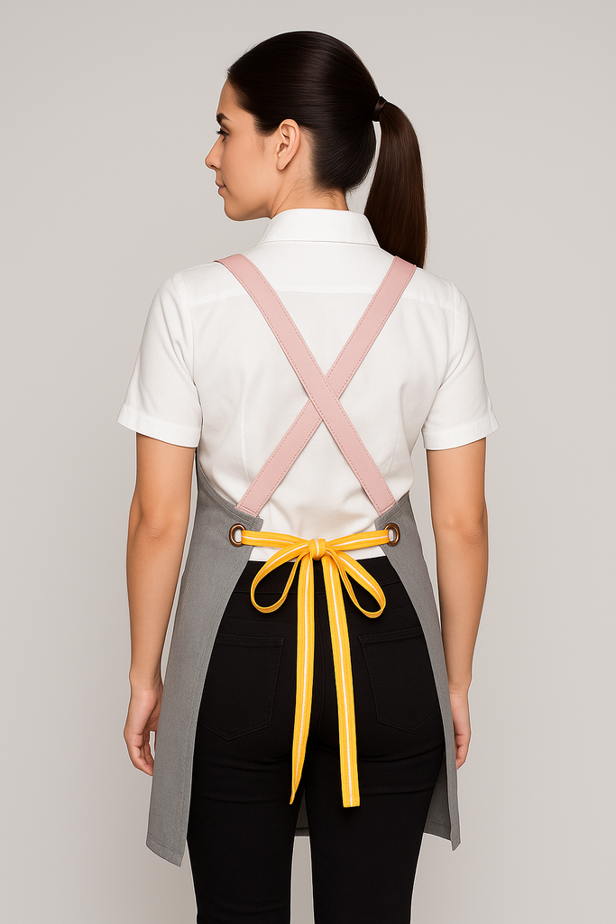 Bondi Steel grey  / Pink leather with yellow dual tone - Ace Chef Apparels