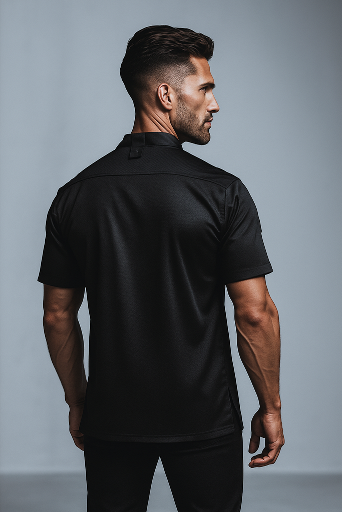 Mandarin Black Chef jacket Zip - Ace Chef Apparels