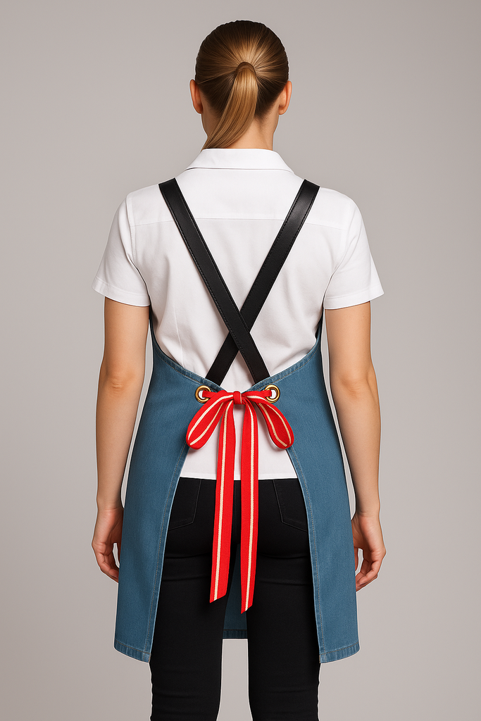 Bondi Denim stone / Black leather with red dual tone - Ace Chef Apparels