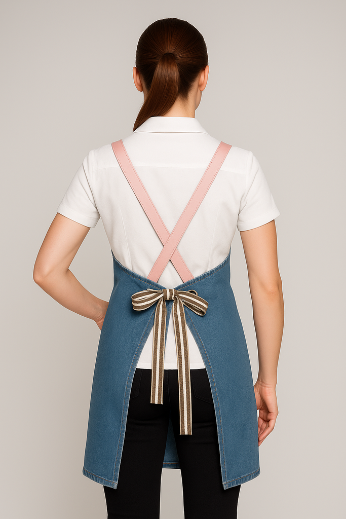Bondi Denim stone / Pink leather with beige dual tone - Ace Chef Apparels