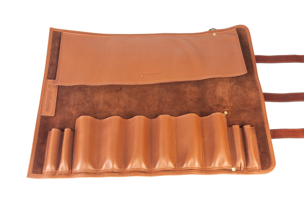 Leather Knife Roll-Tan - Ace Chef Apparels