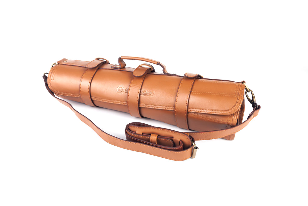 Leather Knife Roll-Tan - Ace Chef Apparels