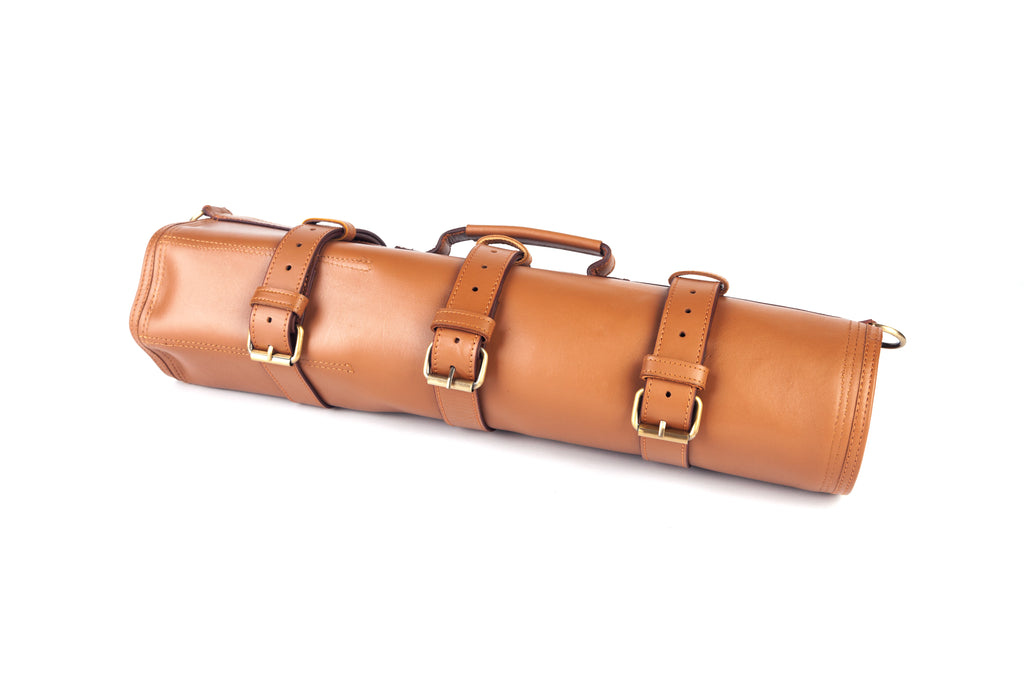 Leather Knife Roll-Tan - Ace Chef Apparels