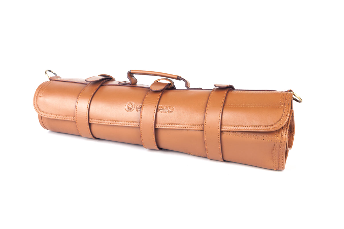 Leather Knife Roll-Tan