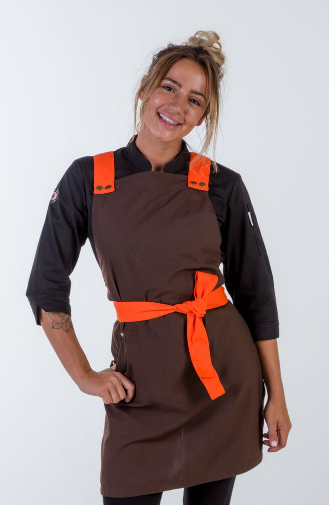 Crossover apron chocolate brown Melbourne