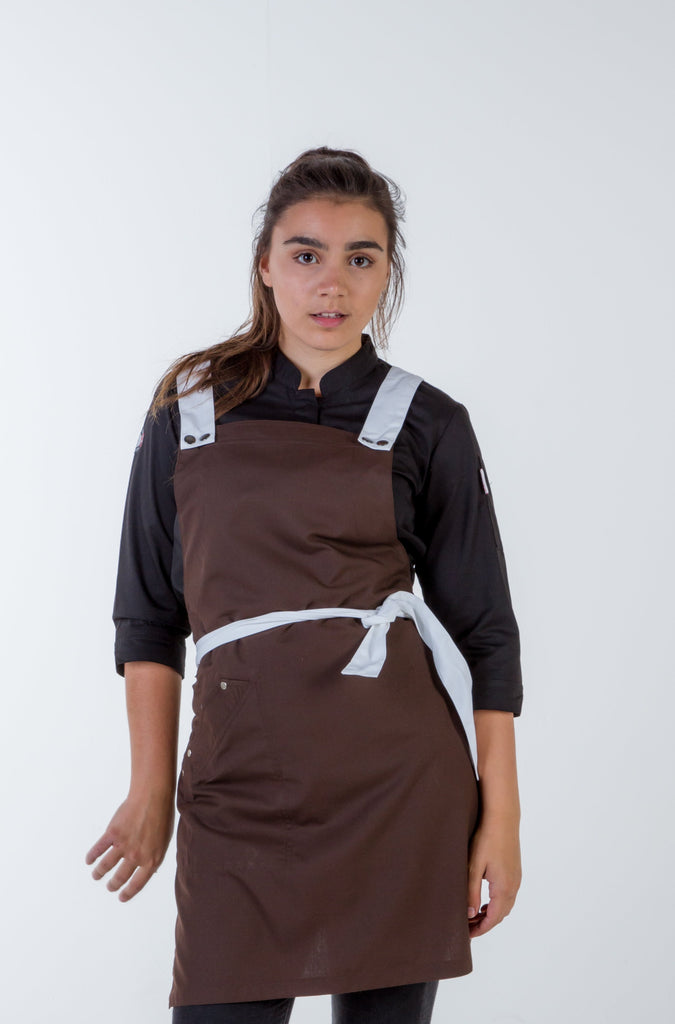 Crossover apron chocolate brown Melbourne