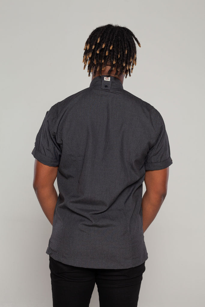 CHARCOAL GREY CHEF JACKET SHORT SLEEVES