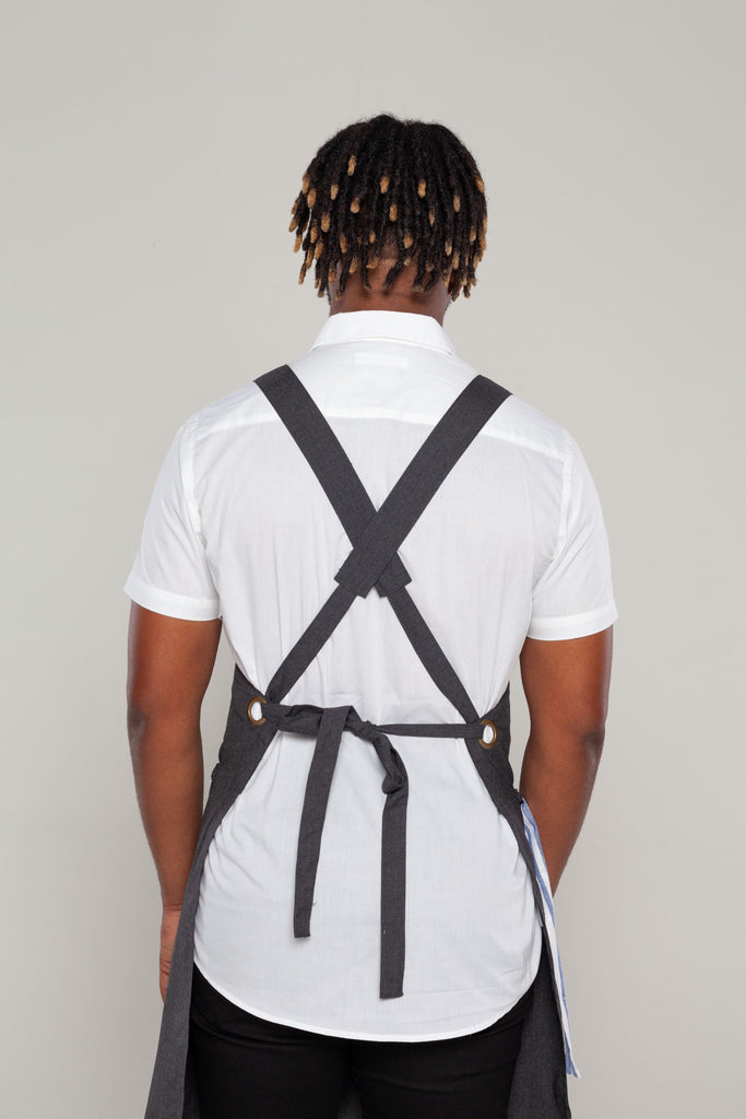 Shana Crossover Apron Charcoal Grey - Ace Chef Apparels