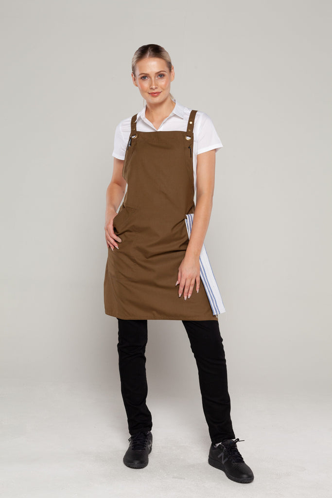 CROSSOVER CAFE APRONS OLIVE GREEN