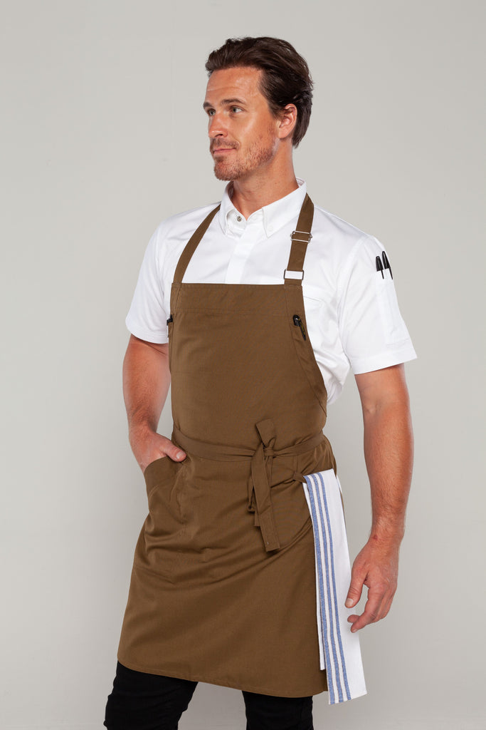 OLIVE GREEN CHEF BIB APRON