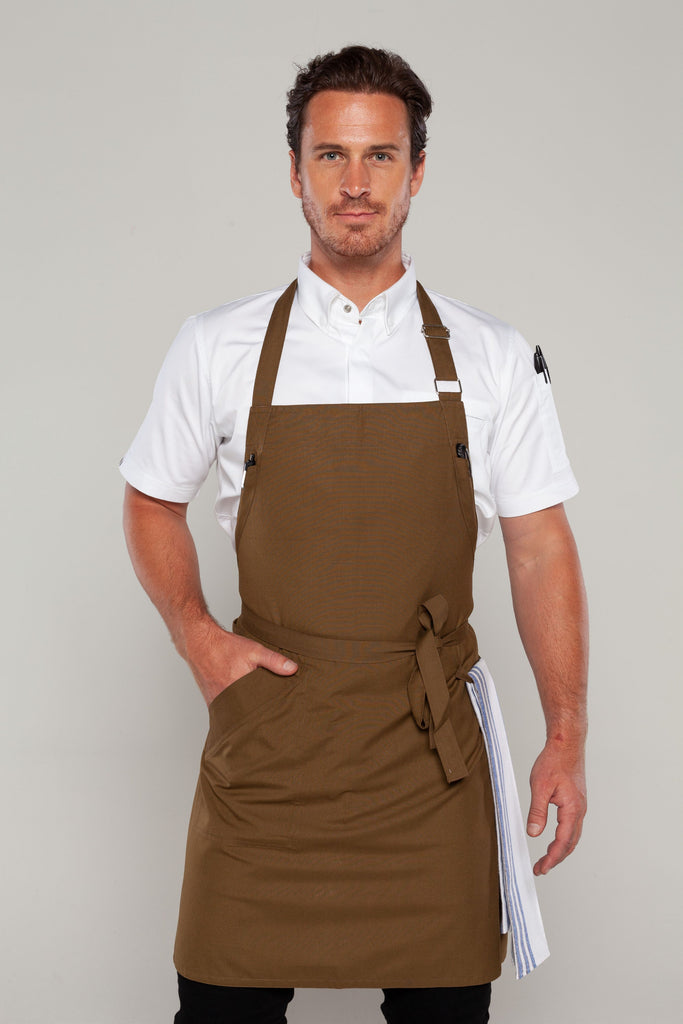 OLIVE GREEN CHEF BIB APRON