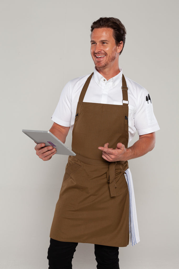 OLIVE GREEN CHEF BIB APRON