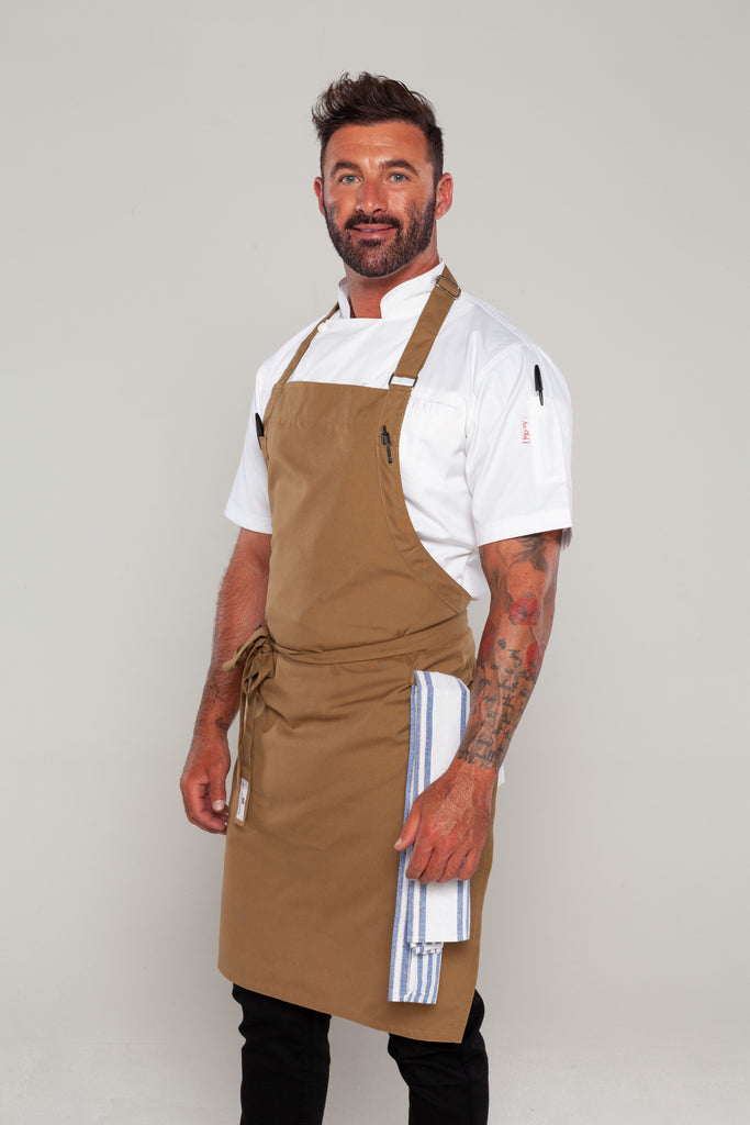 Almond colour bib apron for chef 