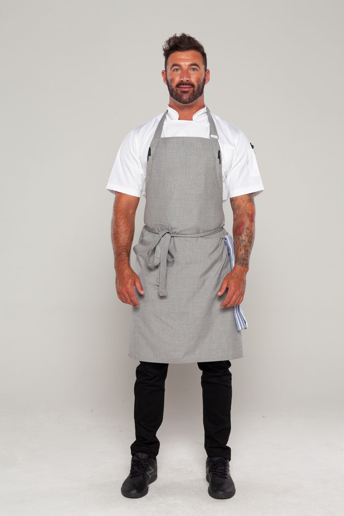 steel grey chef apron 