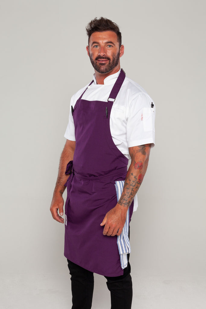 Niche Eggplant Bib Chef Apron one size - Ace Chef Apparels