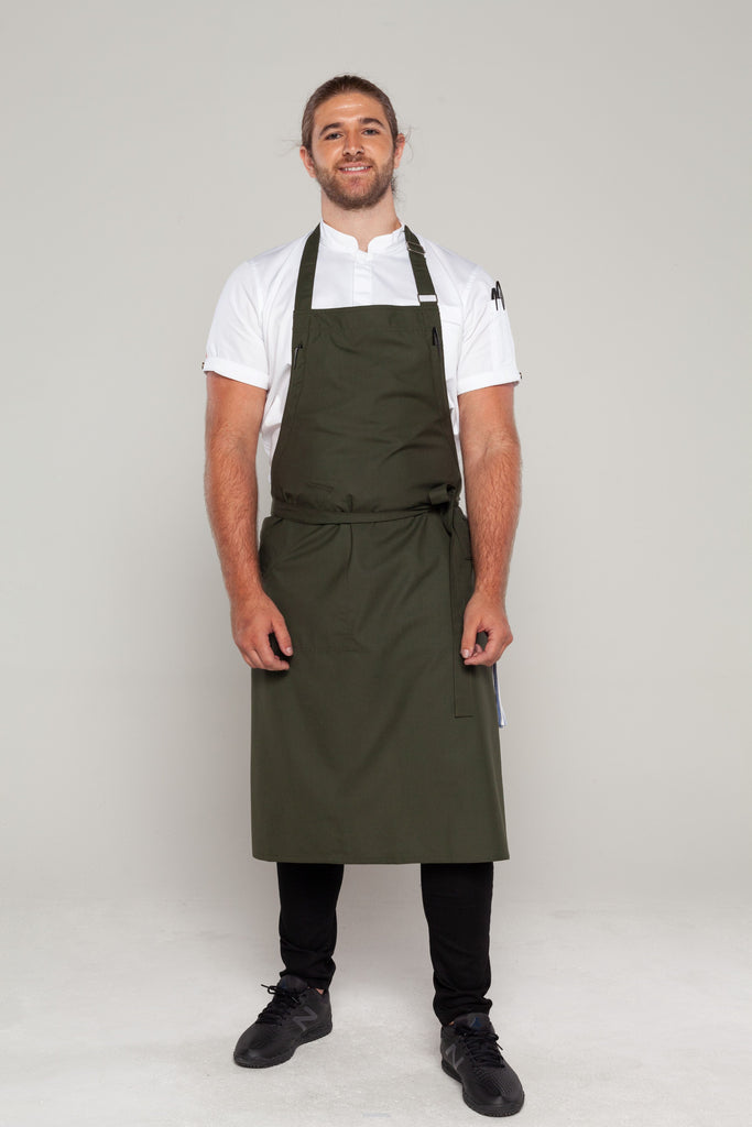 Large size dark green aprons for chefs 