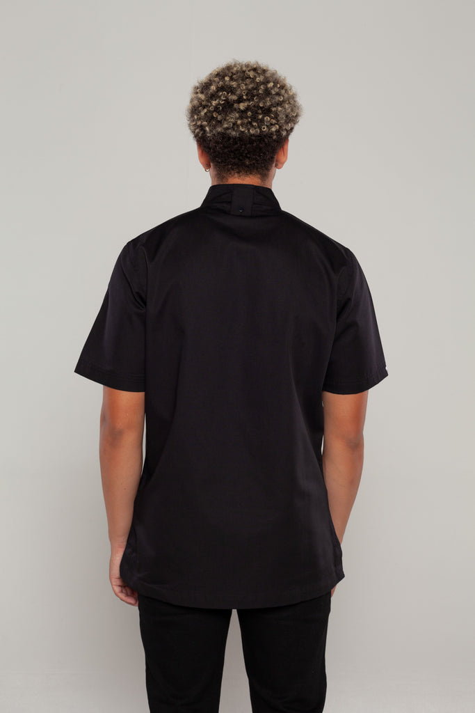 TUNIC BLACK CHEF JACKET SHORT SLEEVES 