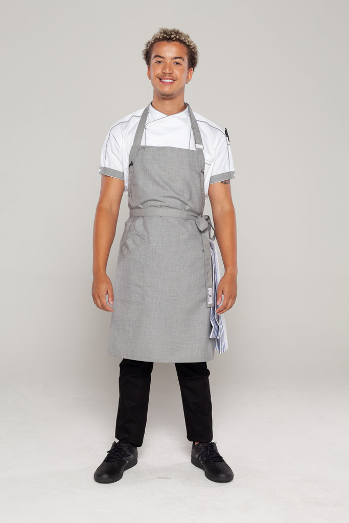 steel grey bib aprons 