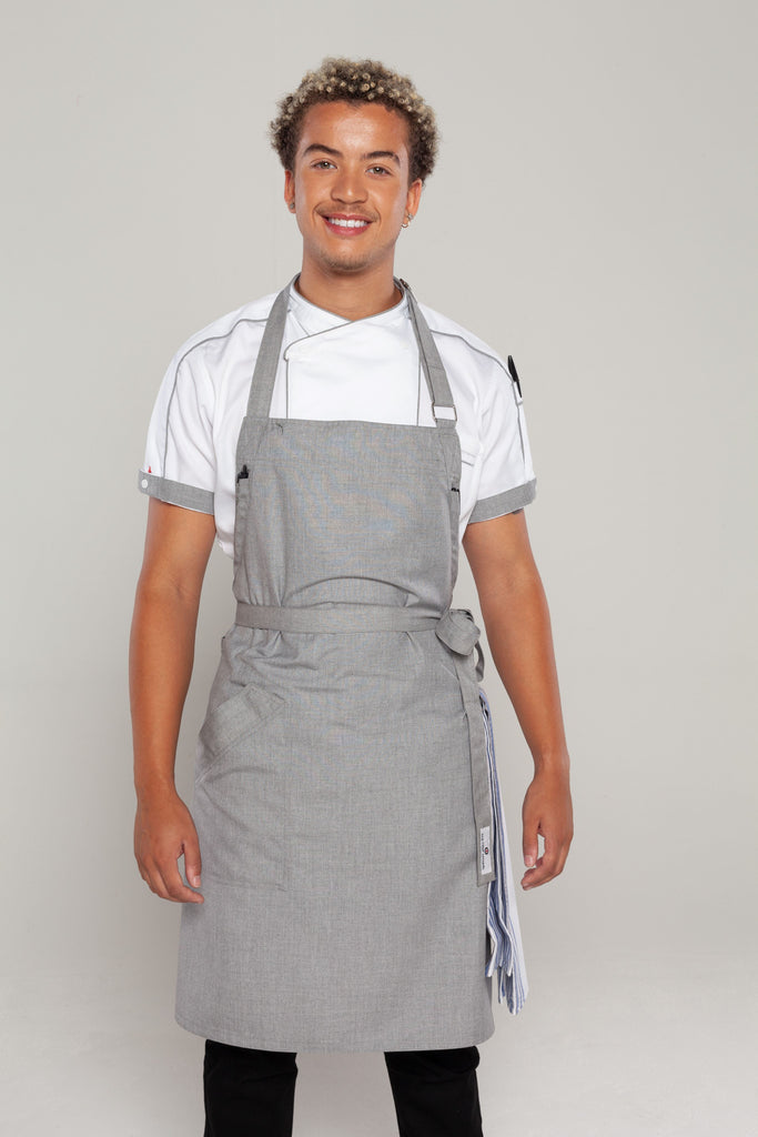 steel grey bib aprons 