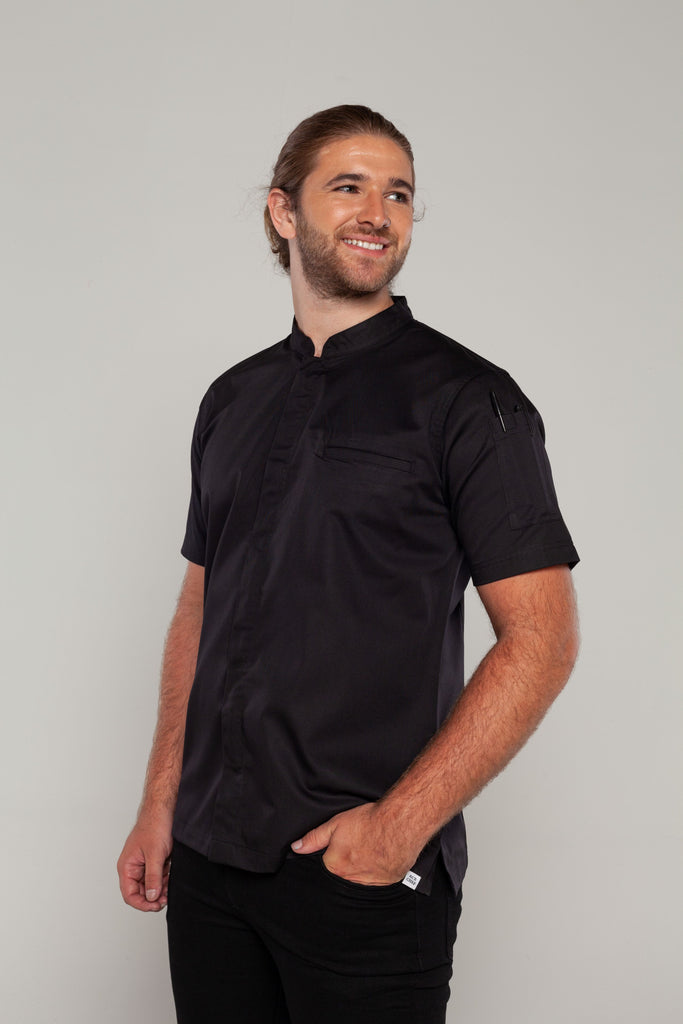 BLACK CHEF JACKET WITH ZIP