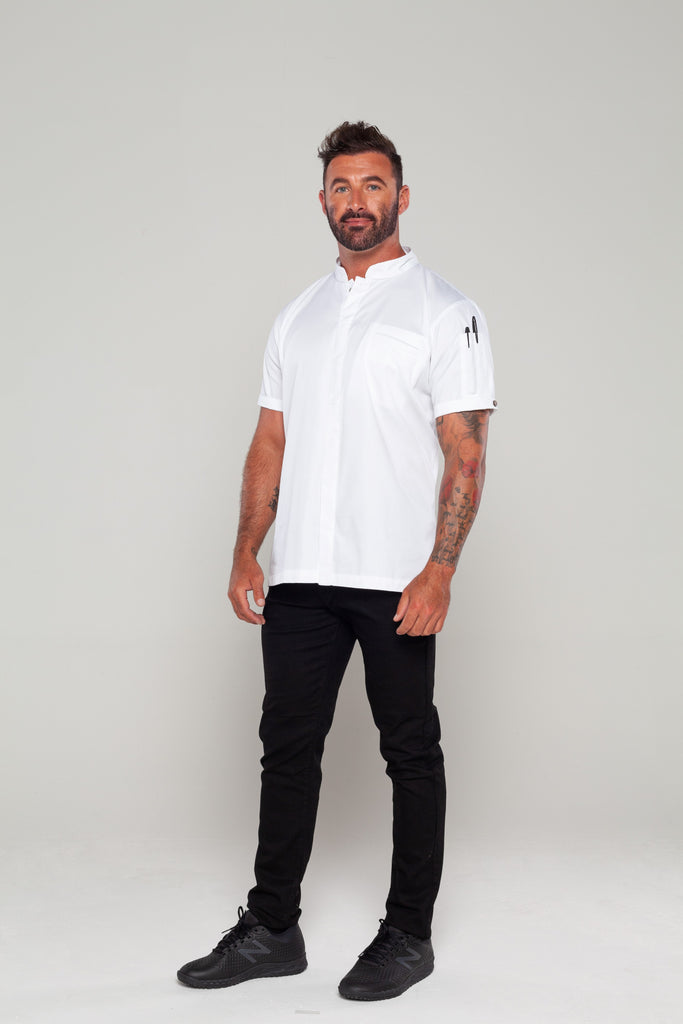 Raven white chef jacket - Ace Chef Apparels