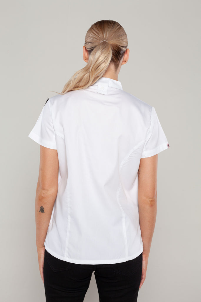 Sophia short sleeves white women's chef jacket - Ace Chef Apparels