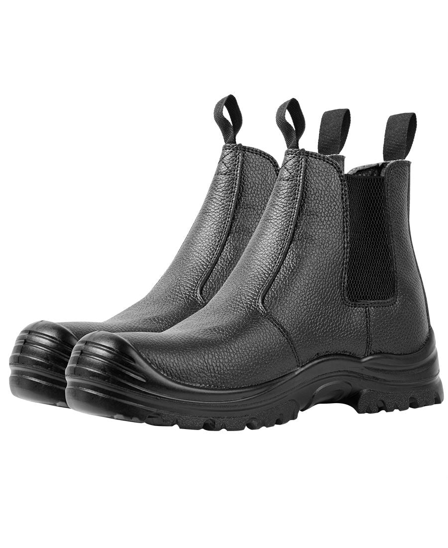 Steel Cap Cow Rock Face Elastic Sided Leather Boots